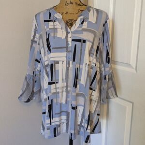 Color block design blouse